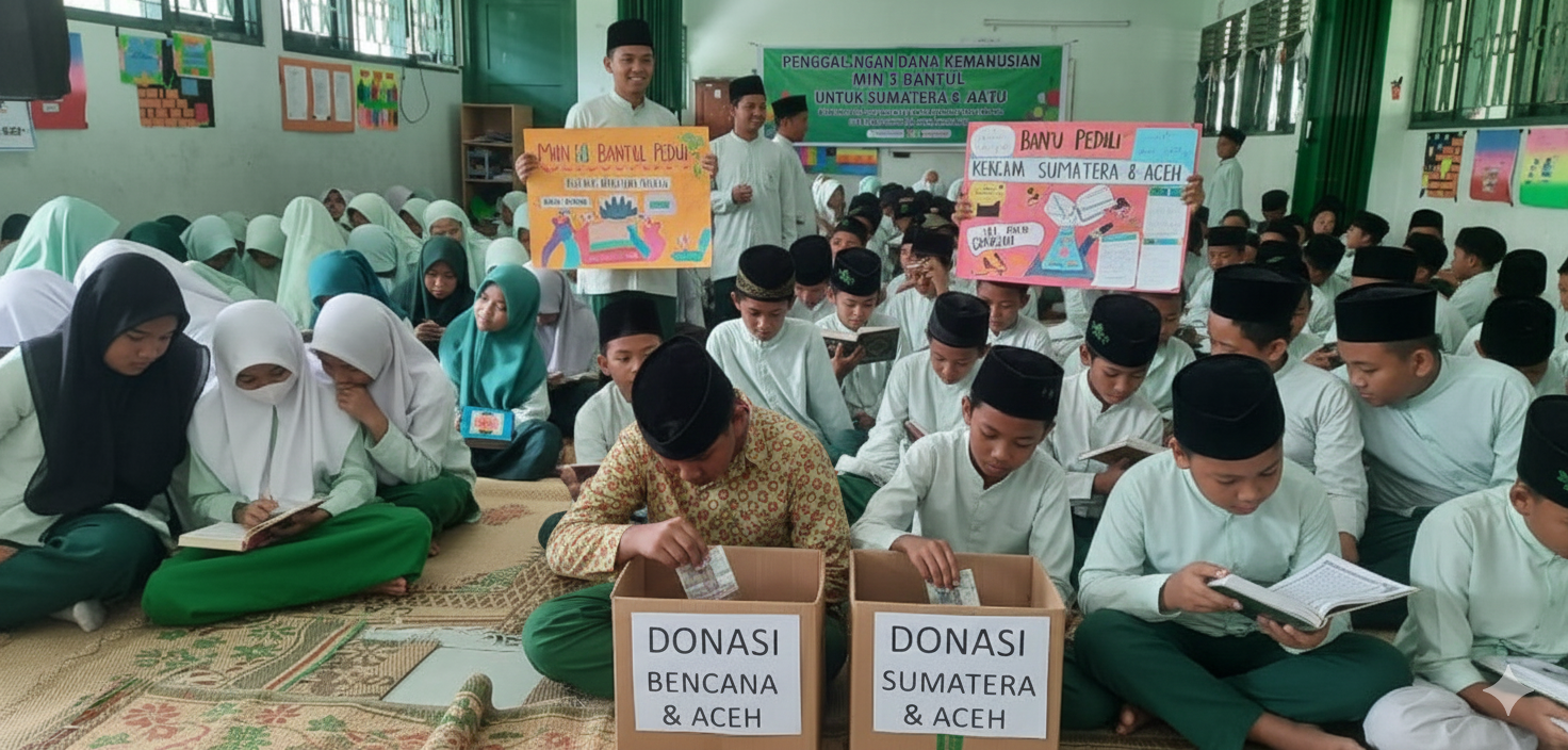 Pupuk Karakter Peduli Sosial : Siswa-Siswi MIN 3 Bantul Galang Dana Bantuan Bencana Sumatera dan Aceh